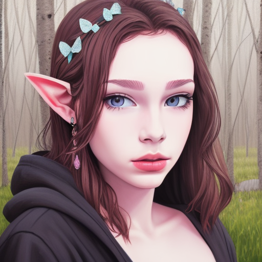 02477-925404720-mixed race scandinavian beautiful dark elf woman walking through forest, closeup portrait, paint dithering, faded oils on canvas.png